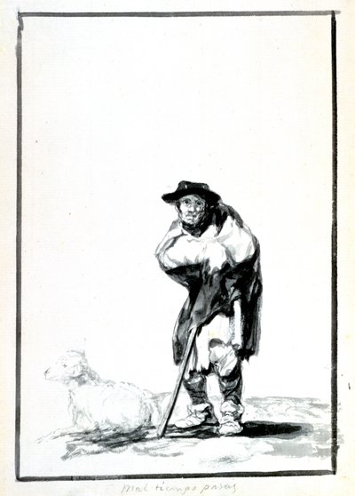 Hyrden, ca 1760-1820 av Francisco de Goya