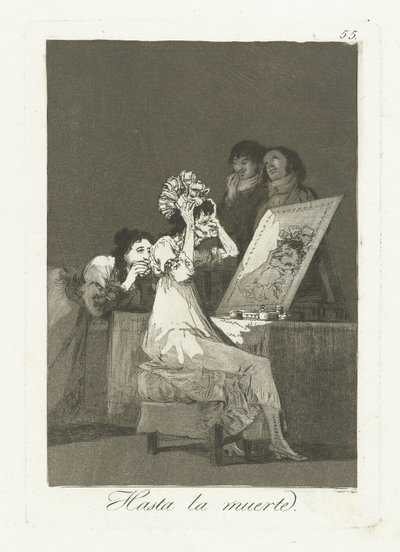 Tot aan de dood Inntil døden (tittel på objekt) Los Caprichos (serietittel) av Francisco de Goya