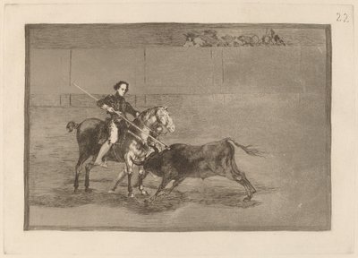 Manly Courage of the Celebrated Pajuelera in the Ring at Saragossa av Francisco de Goya