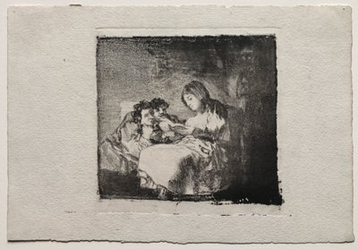 Kvinne som leser for to barn, 1824-1825. av Francisco de Goya