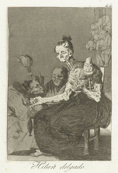 De spinner fint Hilan Delgado (tittel på objekt) Los Caprichos (serietittel) av Francisco de Goya