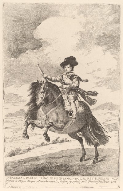 Baltasar Carlos av Francisco de Goya after Diego Velázquez