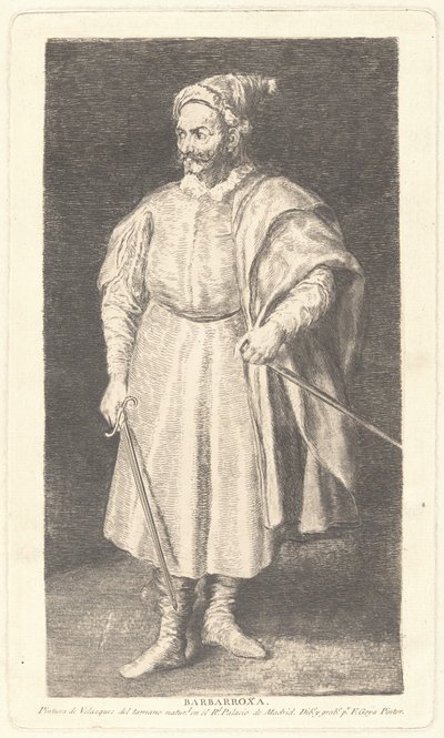 Jester Barbarroja av Francisco de Goya after Diego Velázquez