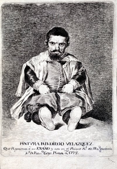 Dvergen, Sebastián de Morra, ved domstolen til Felipe IV av Francisco de Goya