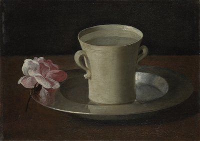 En kopp vann og en rose, ca. 1630 av Francisco de Zurbaran