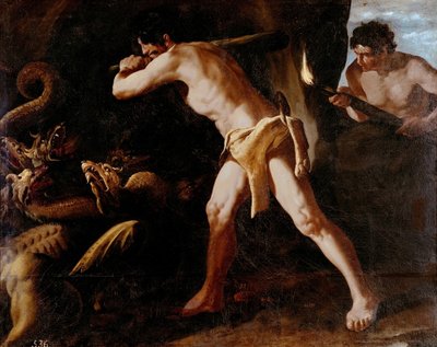 Faticas of Hercules for Good Retreat: Killing of Lerna's Idra av Francisco de Zurbaran