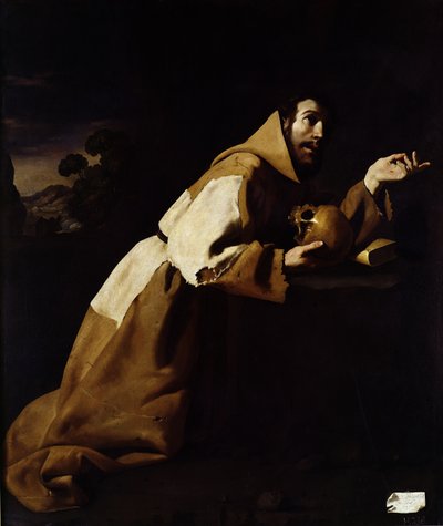 St. Frans i meditasjon, 1639 av Francisco de Zurbaran