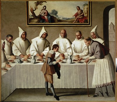 Miraklet til St. Hugh i karteusernes refektorium (olje på lerret av Francisco de Zurbaran