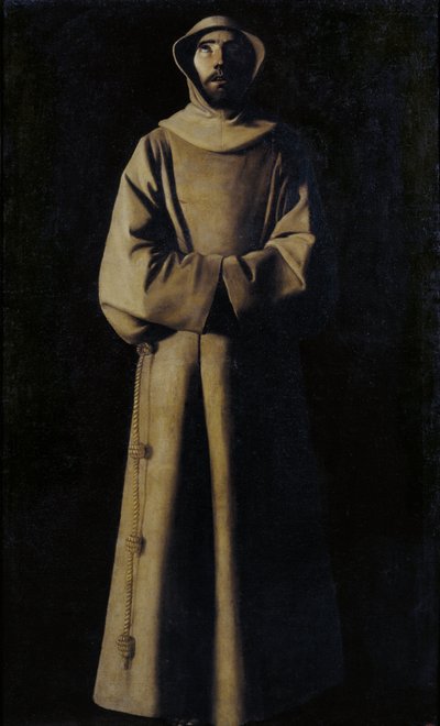 Frans av Assisi ifølge pave Nikolaus Vs visjon av Francisco de Zurbaran