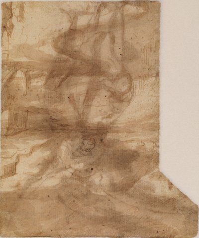 Fragment av et landskap, verso, 1600-tallet av Francisco the Younger Herrera