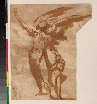 Guardian Angels Walking with a Child, recto, 1600-tallet av Francisco the Younger Herrera