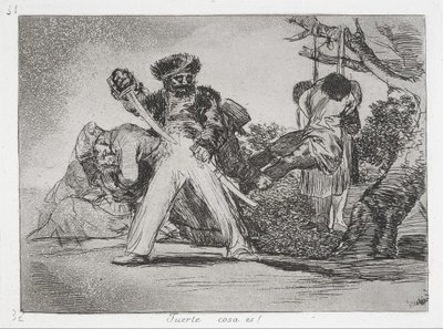 Dette er for mye! (Det er sterkt!) Fra serien The Disasters of War (Los Desastres de la Guerra ... av Francisco de Goya