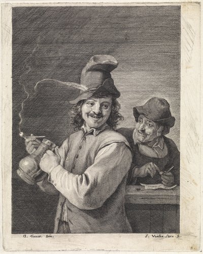 Bonde med mugge og pipe av Franciscus van der Steen