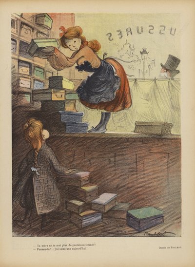 Illustrasjon for Le Rire (farge litho) av Francisque Poulbot