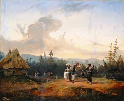 Argumenter med den jødiske kjøpmannen, 1853 av Franciszek Kostrzewski