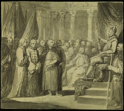 Tsar Vasili IV Ivanovich Shuisky før kong Sigismund III Vasa, sent på 1700-tallet. av Franciszek Smuglewicz