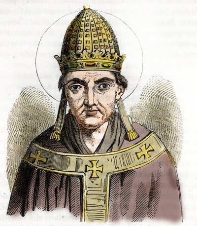 Portrett av pave Sylvestre I (Silvestre eller Sylvester eller Silvestro) (314-335) - Tegning fra "Misteri del Vaticano" av Franco Mistrali av Franco Mistrali