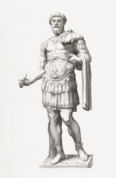 Romerske keiser Marcus Aurelius. Portrett. av Francois Perrier