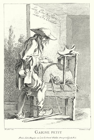 Knivsliper (gravering) av Francois (after) Boucher