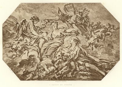 Amor og psyke (gravering) av Francois (after) Boucher