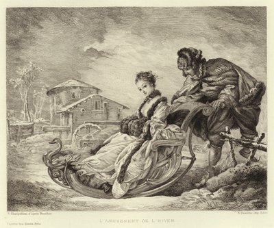 Vintermoro (gravering) av Francois (after) Boucher