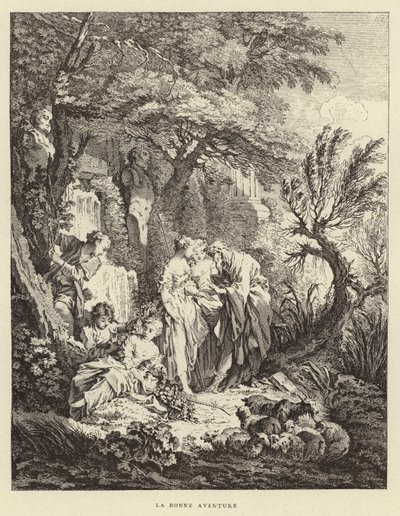 Det gode eventyr (gravering) av Francois (after) Boucher