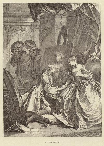 Den sicilianske (gravering) av Francois (after) Boucher