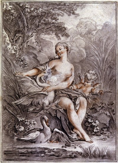 Leda og Svanen av Francois (after) Boucher