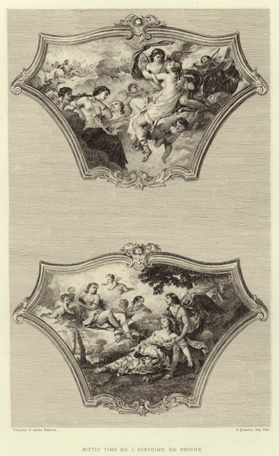 Mønsterdekk fra historien om Psyche (gravering) av Francois (after) Boucher