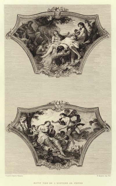 Mønsterdekk fra historien om Psyche (gravering) av Francois (after) Boucher