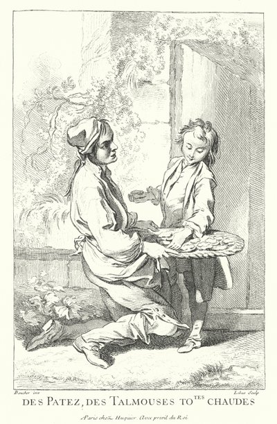 Konditorselger (gravering) av Francois (after) Boucher