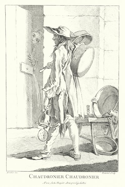 Gryte- og panneselger (gravering) av Francois (after) Boucher