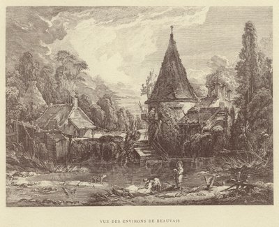 Utsikt over omgivelsene til Beauvais (gravering) av Francois (after) Boucher