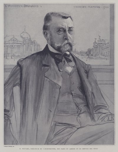 Joseph-Antoine Bouvard , fransk arkitekt og administrator (litho) av Francois (after) Flameng
