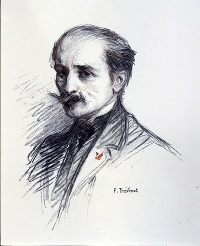 Portrett av Edmond Rostand. (1868-1918) Tegning av Thévenot François (1856-1943). av Francois (after) Thevenot