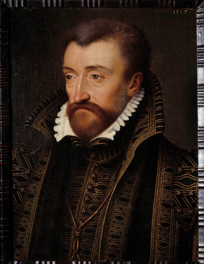 Portrett av Antoine de Bourbon, hertug av Vendome (1518-1562), far til kong Henry IV Maleri av skolen til Francois Clouet (1515-1572) 1560 Søn. 0,31x0,23 m Pau, slottsmuseum - Portrett av Antoine de Bourbon, hertugen av Vendome (1518-1562), far til av Francois (school of) Clouet