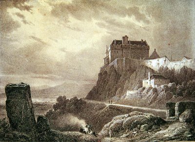 Stirling Castle, gravert av Villeneuve av Francois Alexandre Pernot
