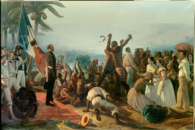 Erklæring om avskaffelse av slaveriet i de franske koloniene 23. april av François Auguste Biard