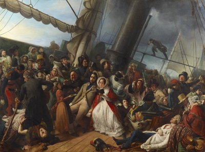 Sjøsyke på en engelsk Corvette av François Auguste Biard
