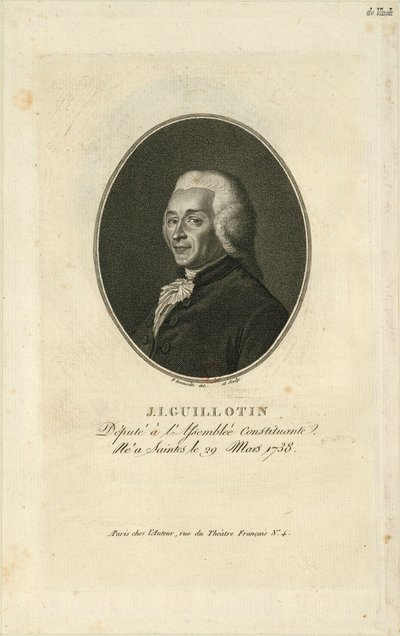 Portrett av Joseph-Ignace Guillotin 1738-1814, 1796. av Francois Bonneville