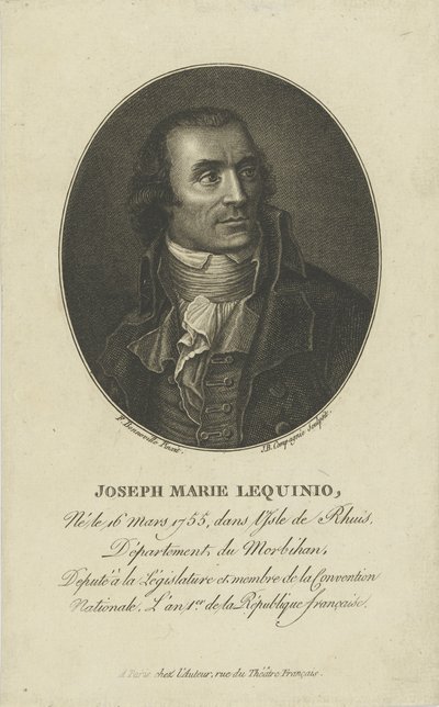 Portrett av Marie Joseph Lequinio 1755-1814, 1795-1799. av Francois Bonneville