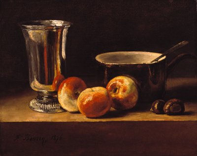 Stilleben med epler og sølvbeger av François Bonvin