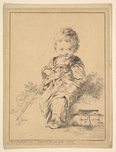 Barn som holder fast i personalet av François Boucher