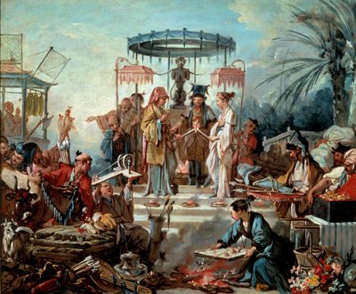 Kinesisk bryllup scene bryllup ved hoffet til keiseren av Kina. Maleri av Francois Boucher (1703-1770) 1740 Besançon, Musee des Beaux Arts av François Boucher