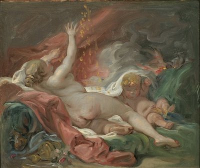 Danae, av Boucher, Francois (1703-1770). Olje på lerret. Mål: 29x35 cm. Nationalmuseum Stockholm av François Boucher
