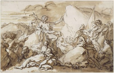 Johannes Døperens preken i ørkenen av François Boucher