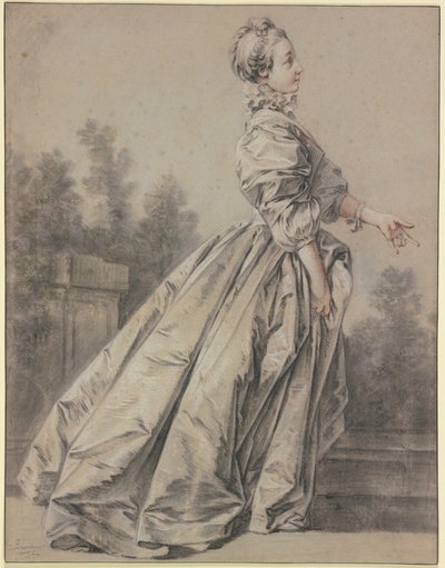 Kvinne i profil, på vei mot høyre av François Boucher