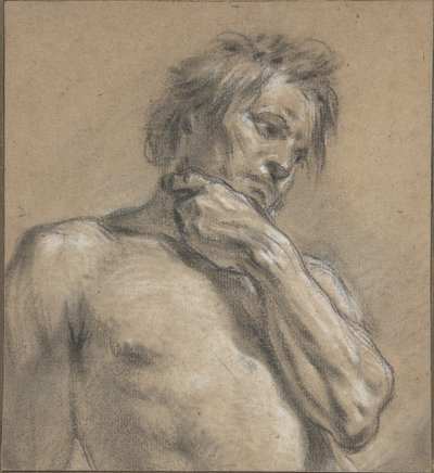 Halvfigurstudie av en mann av François Boucher