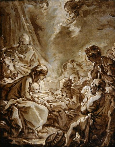 La Lumiere du Monde (olje på papir på panel) av François Boucher