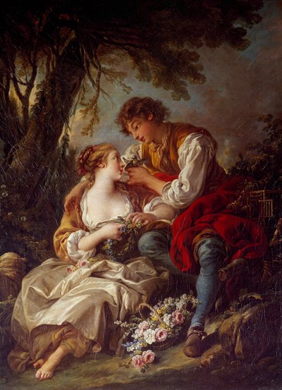 La cage Maleri av Francois Boucher (1703-1770) 1763 Søn. 0,93x0,73 m av François Boucher